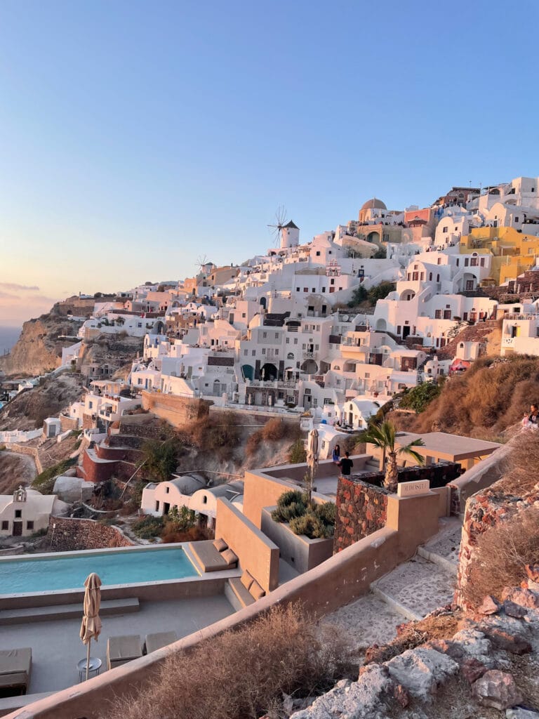 Santorini Travel Guide - backpacks and bubbly