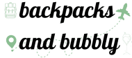 backpacks and bubbly logo