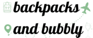 backpacks and bubbly logo