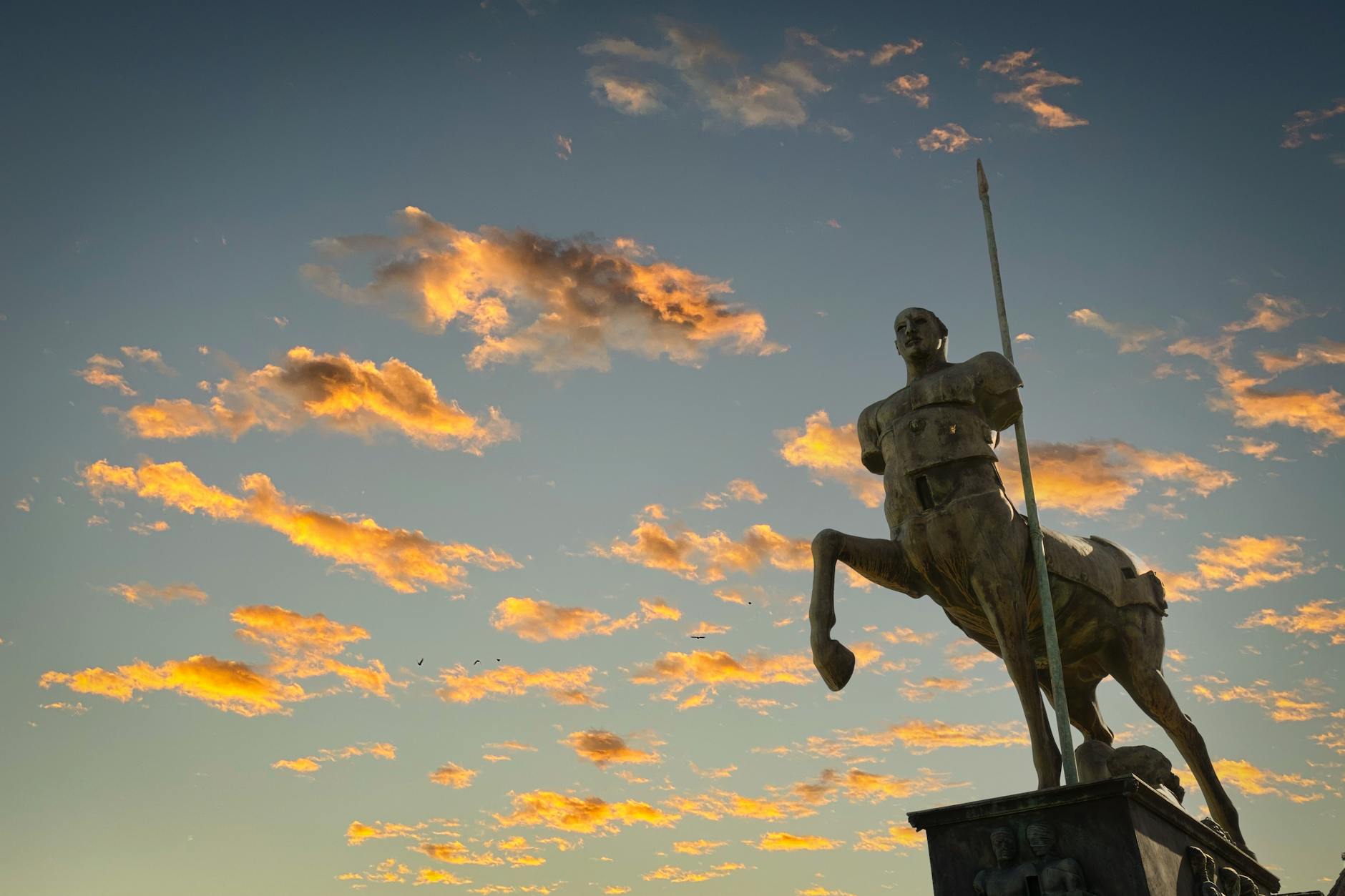 statue of the centaur of pompeii in italy