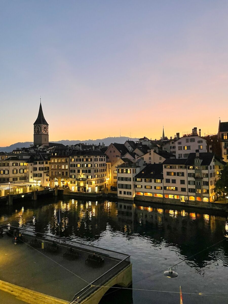 sunset in Zurich Switzerland