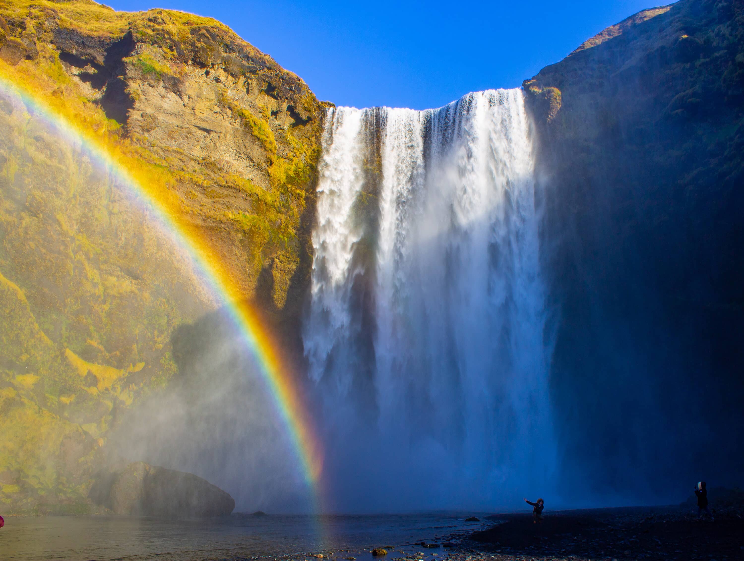Skogafoss Waterfall with rainbow