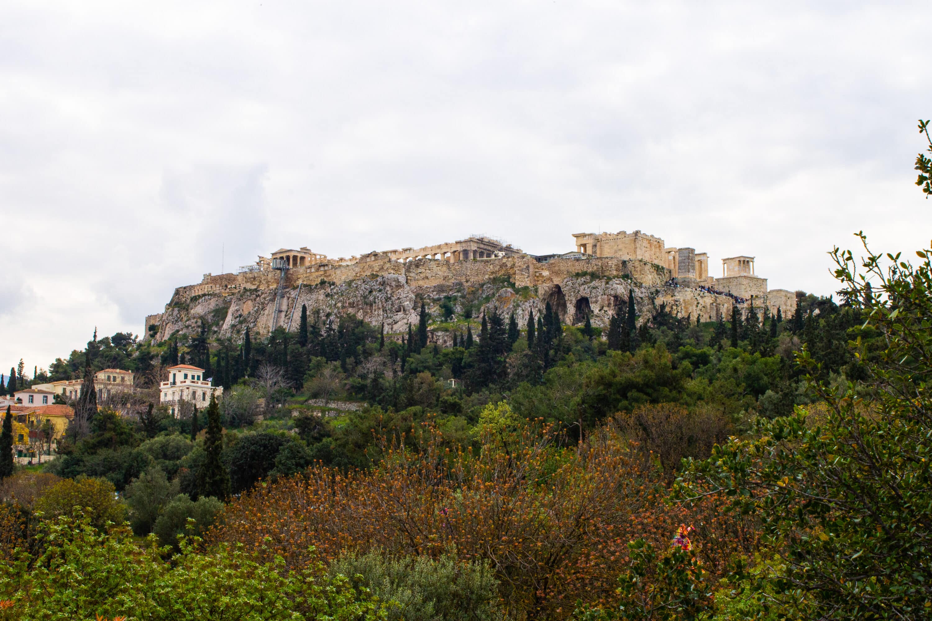 view of the Acropolis from the Agora in Athens