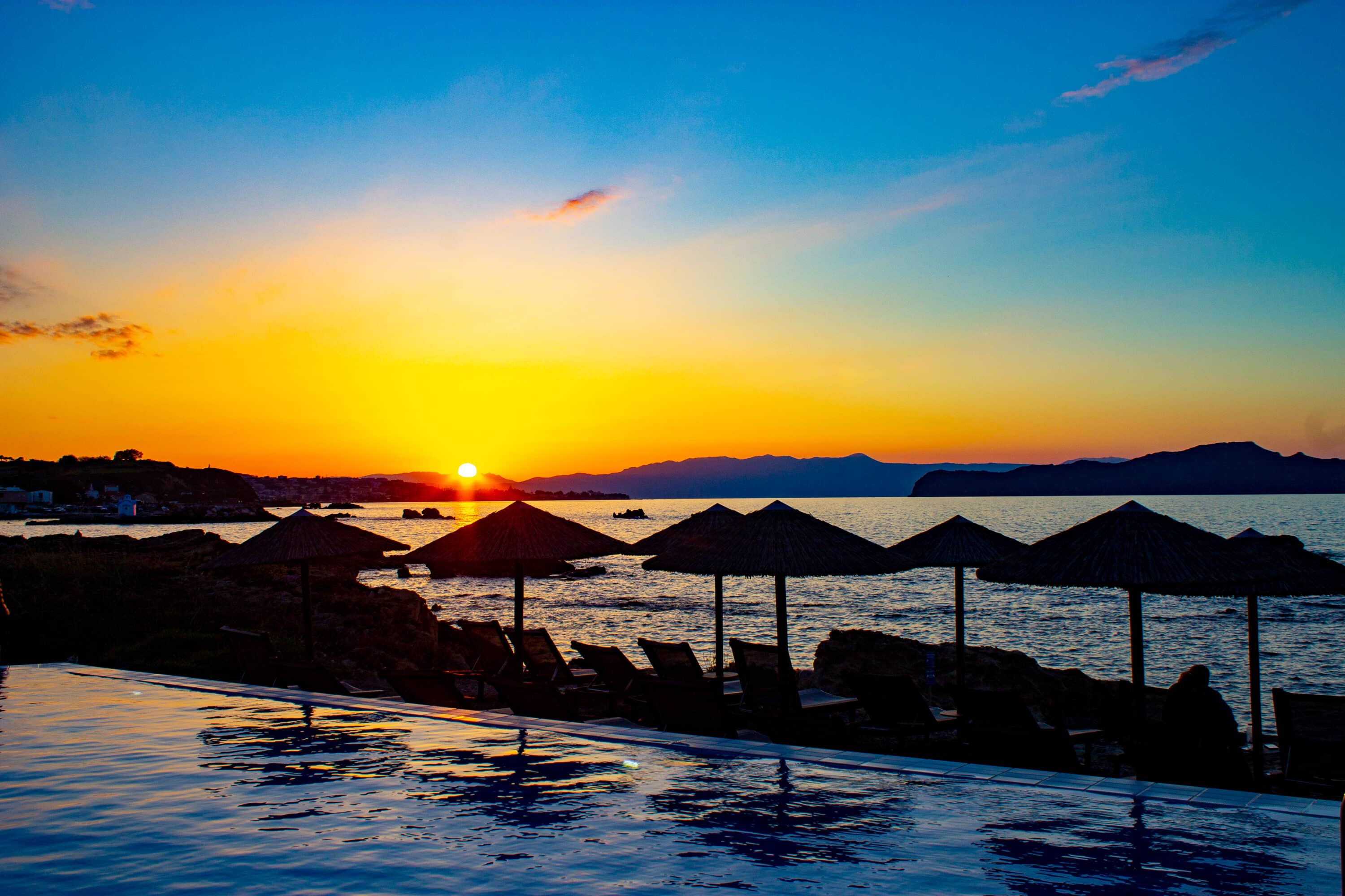 Sunset at Corinna Star restaurant Chania