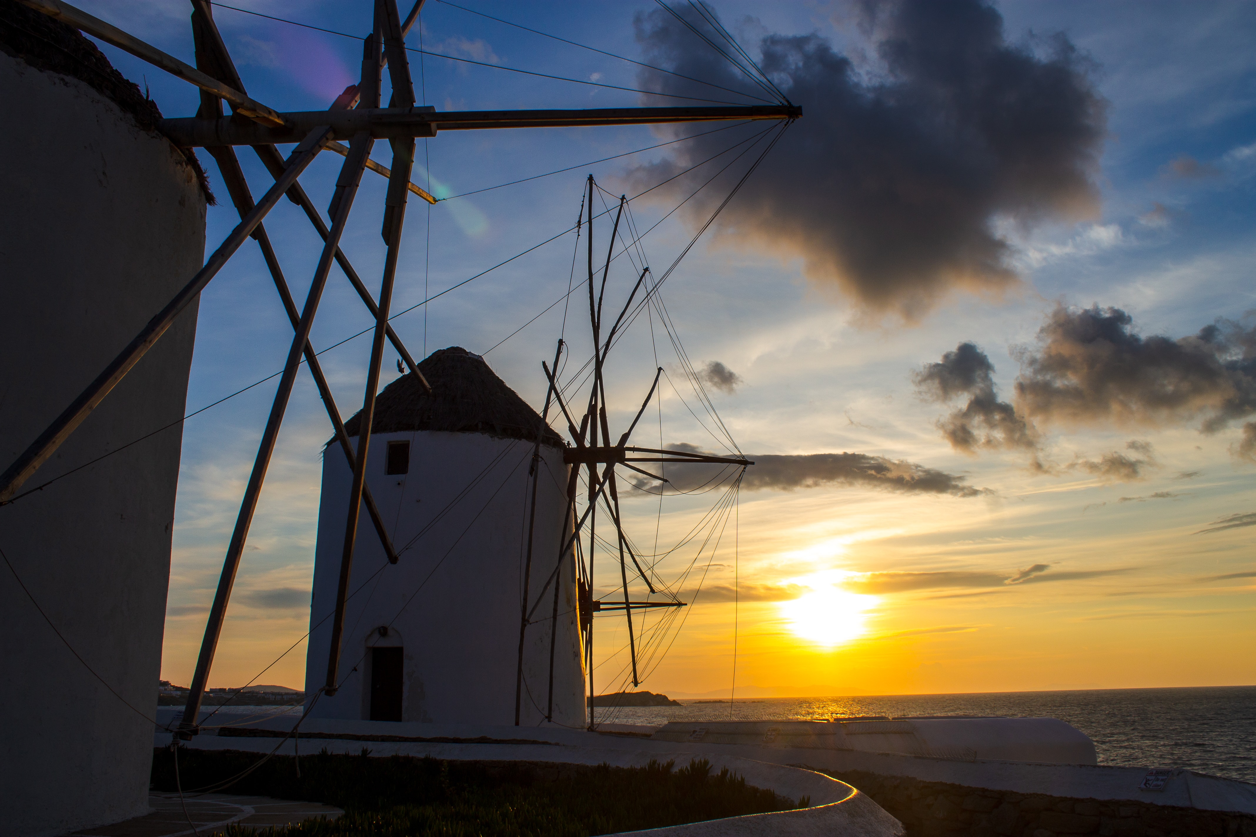 Mykonos windmills sunset