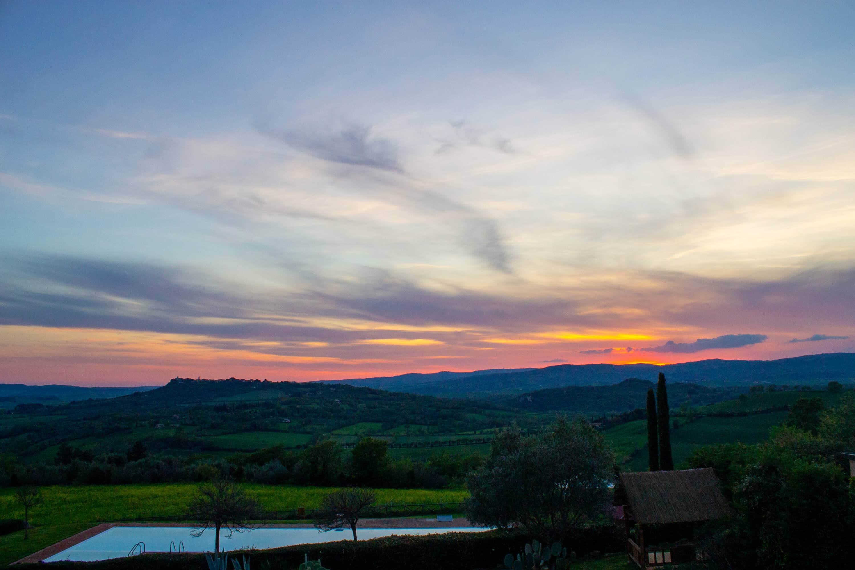 saturnia tuscany sunset