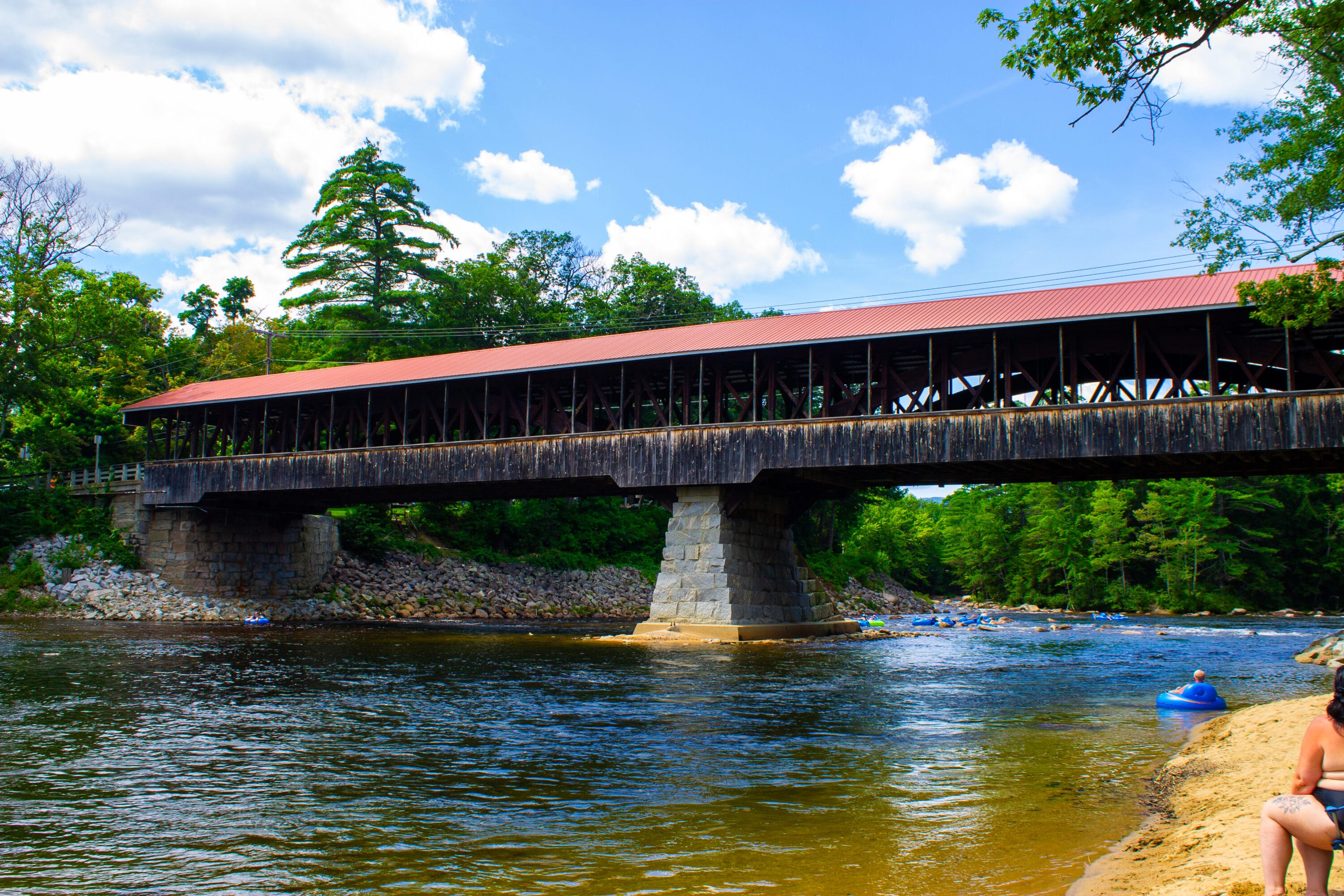 covered bridge beach North Conway