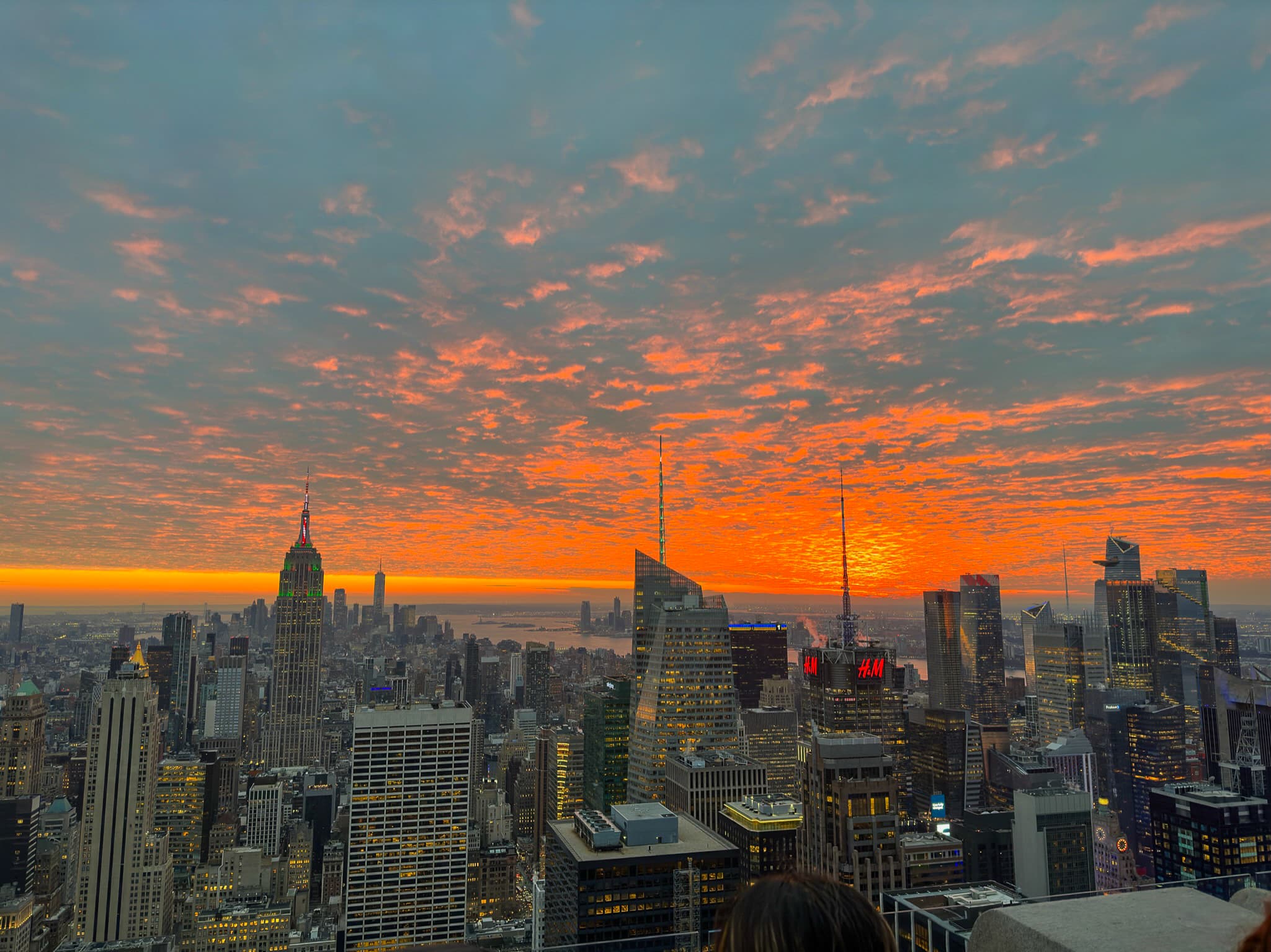 top of the rock nyc sunset