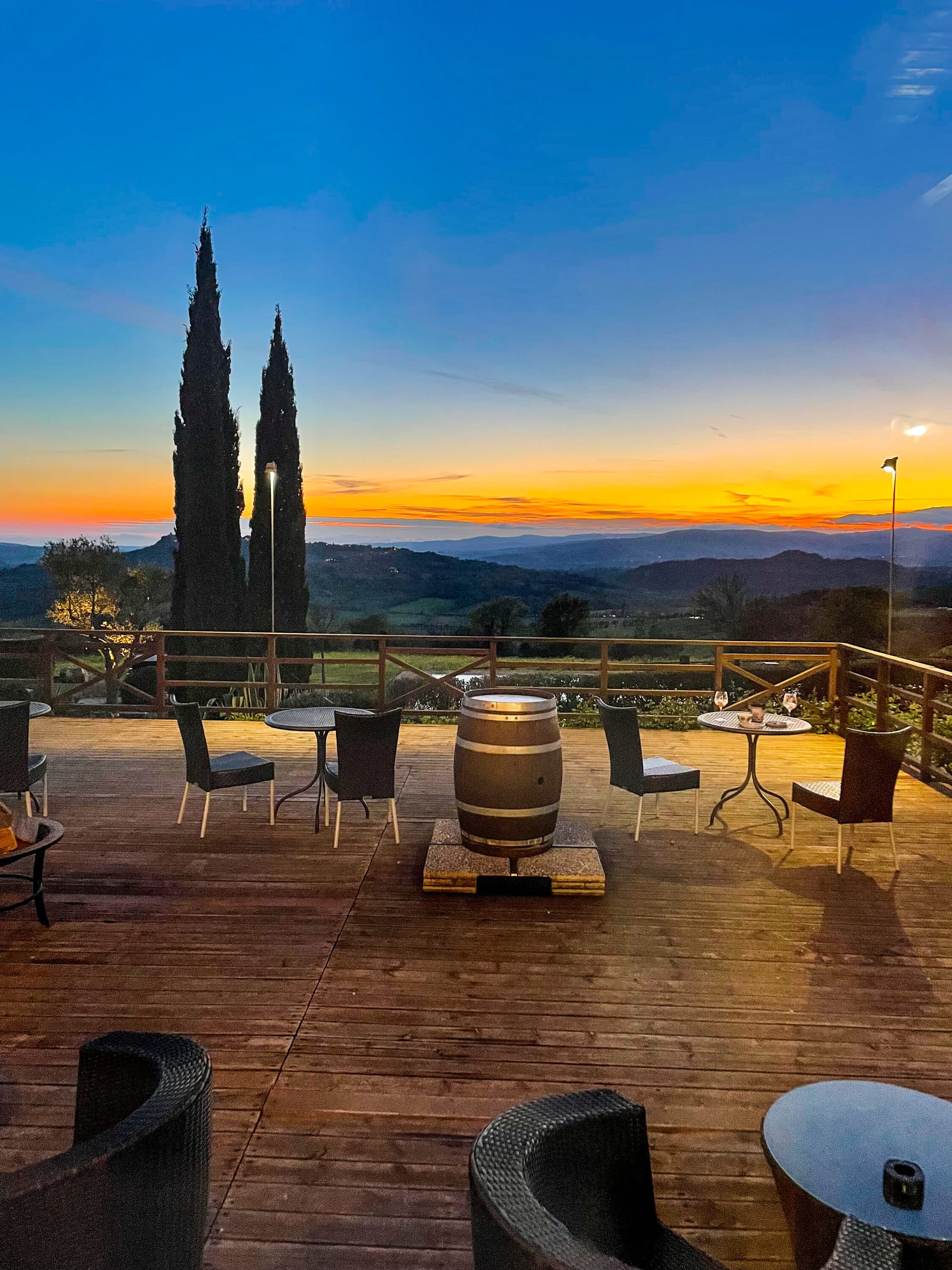 sunset at Saturnia Tuscany Hotel