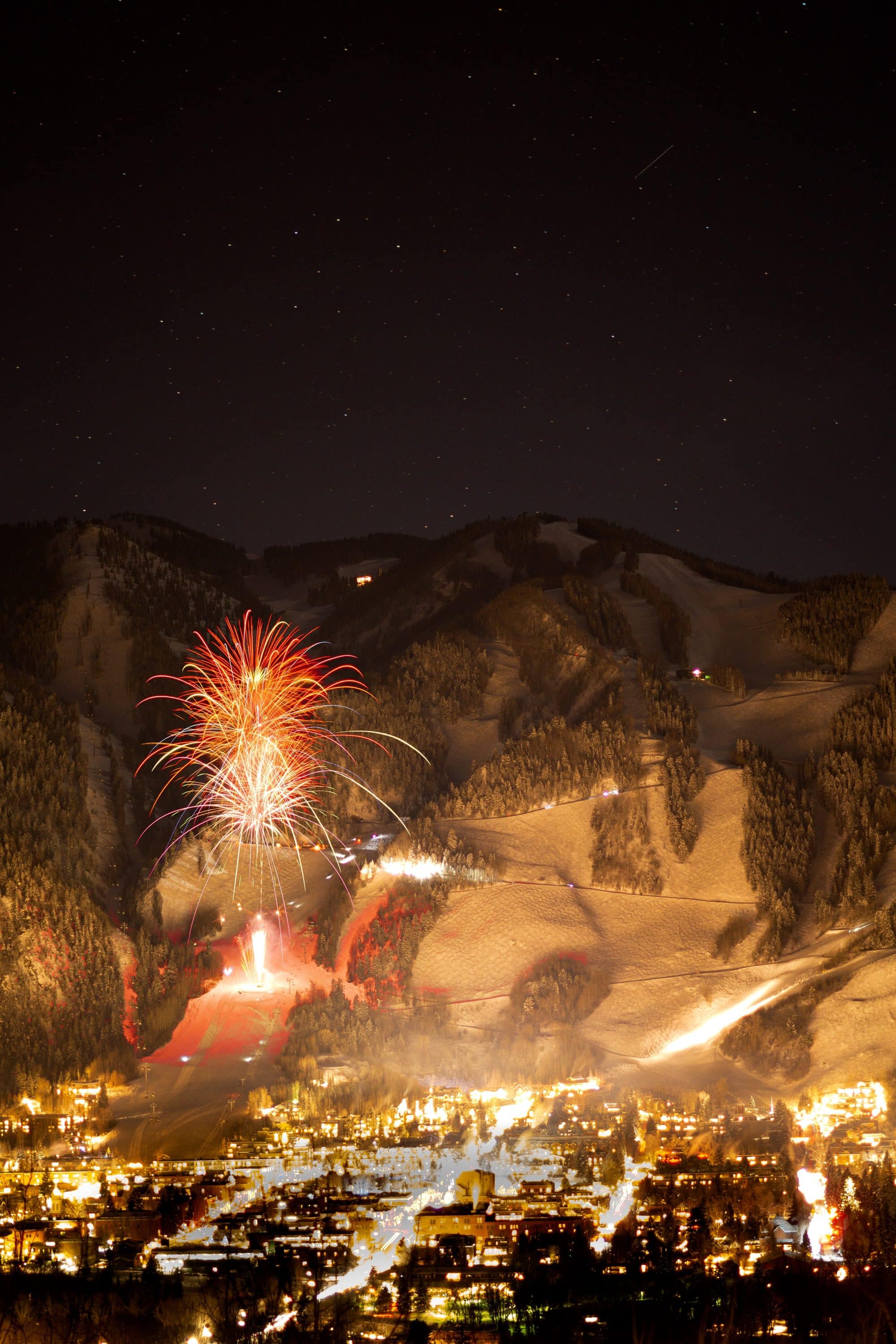 downtown Aspen at night
