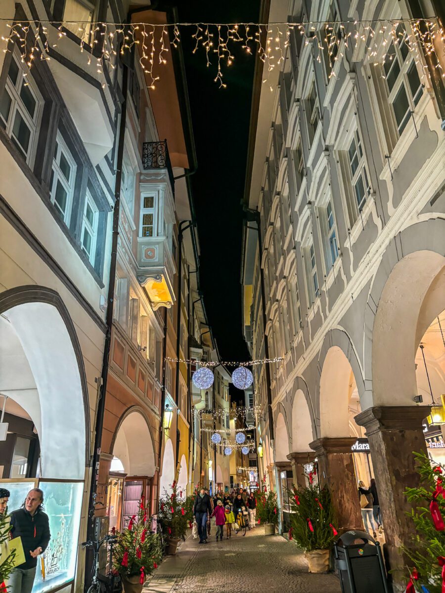 Bolzano at night christmas