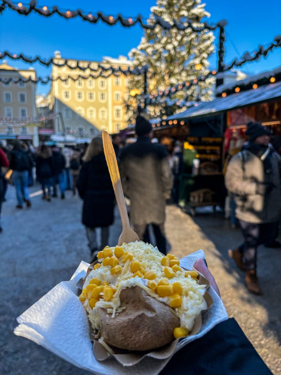 baked potato Salzburg Christmas Market