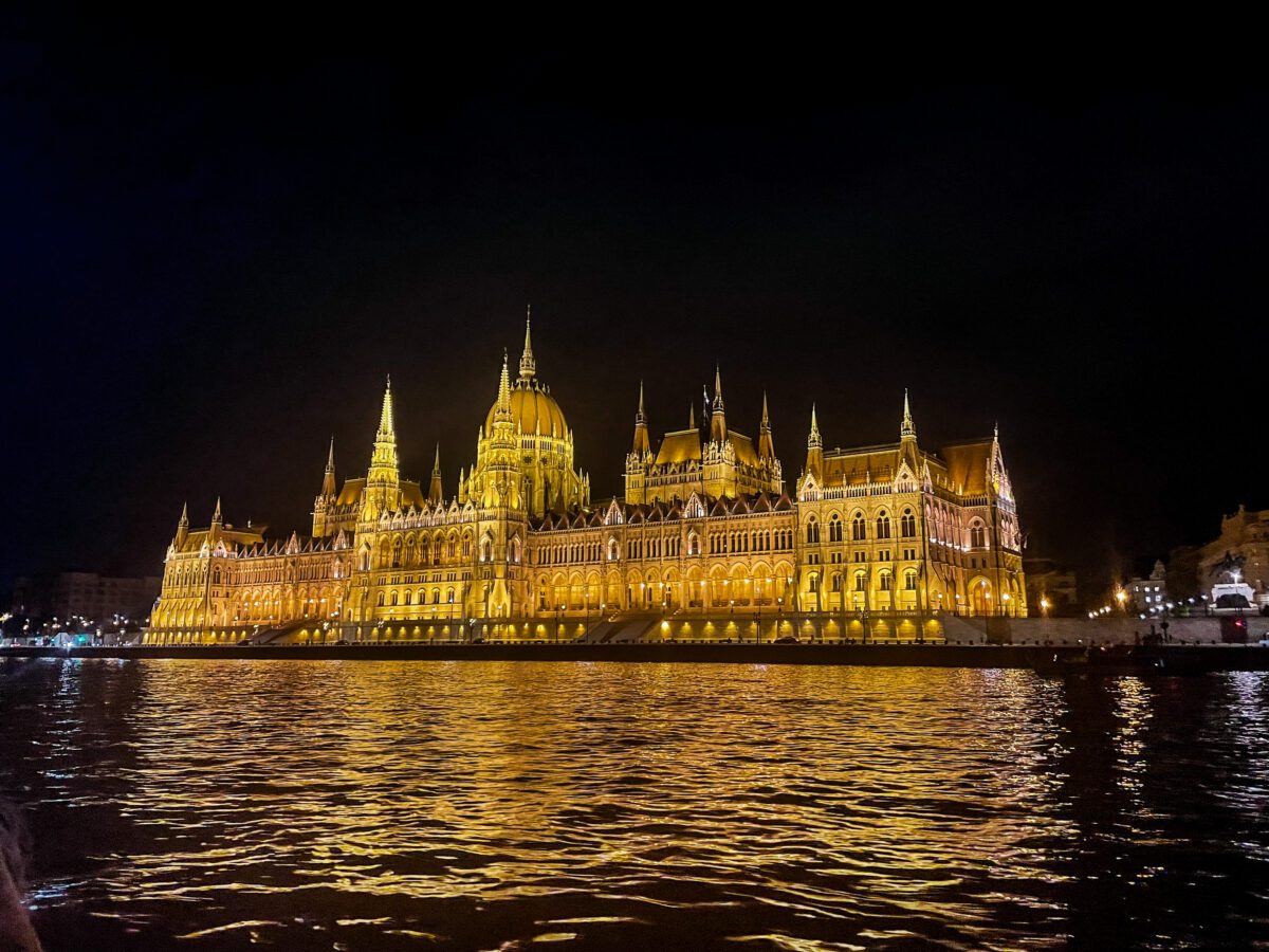 Budapest Parliament Night from Danube River