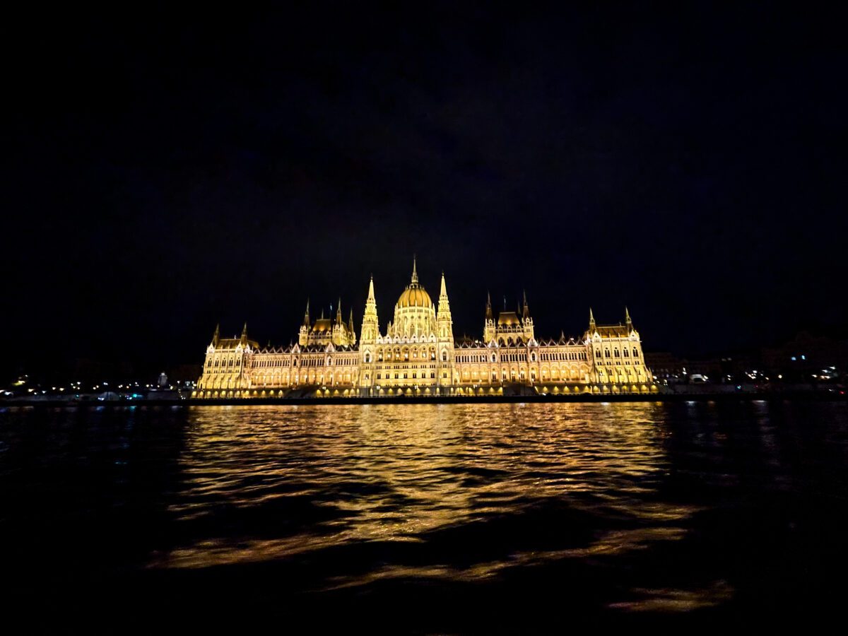 Budapest Parliament Night from Danube River
