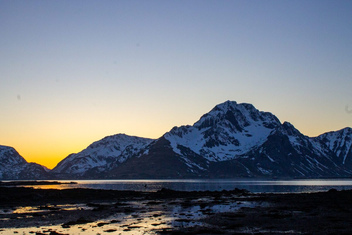 Sunset Leknes Lofoten Islands