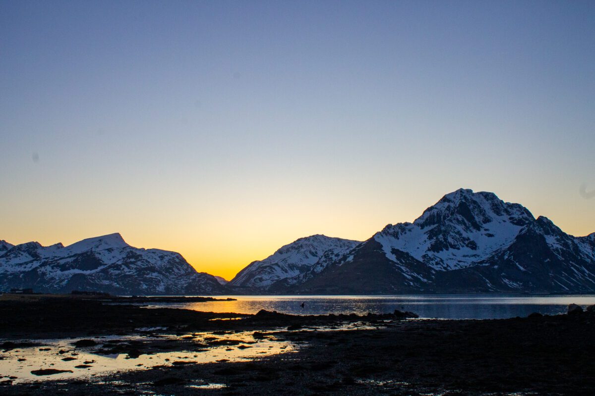 Sunset Leknes Lofoten Islands