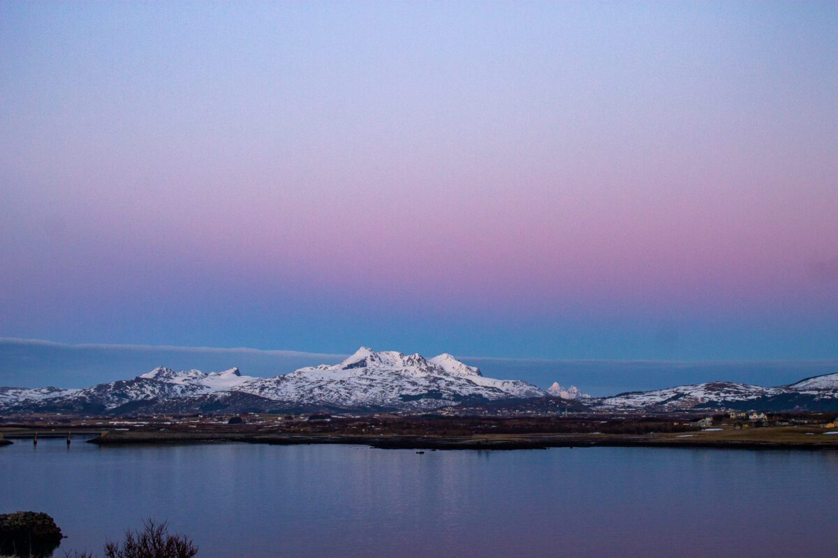 Blue Hour in Leknes Lofoten Islands