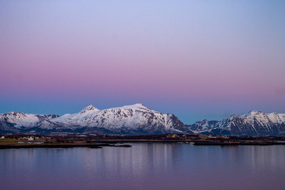 Blue Hour in Leknes Lofoten Islands