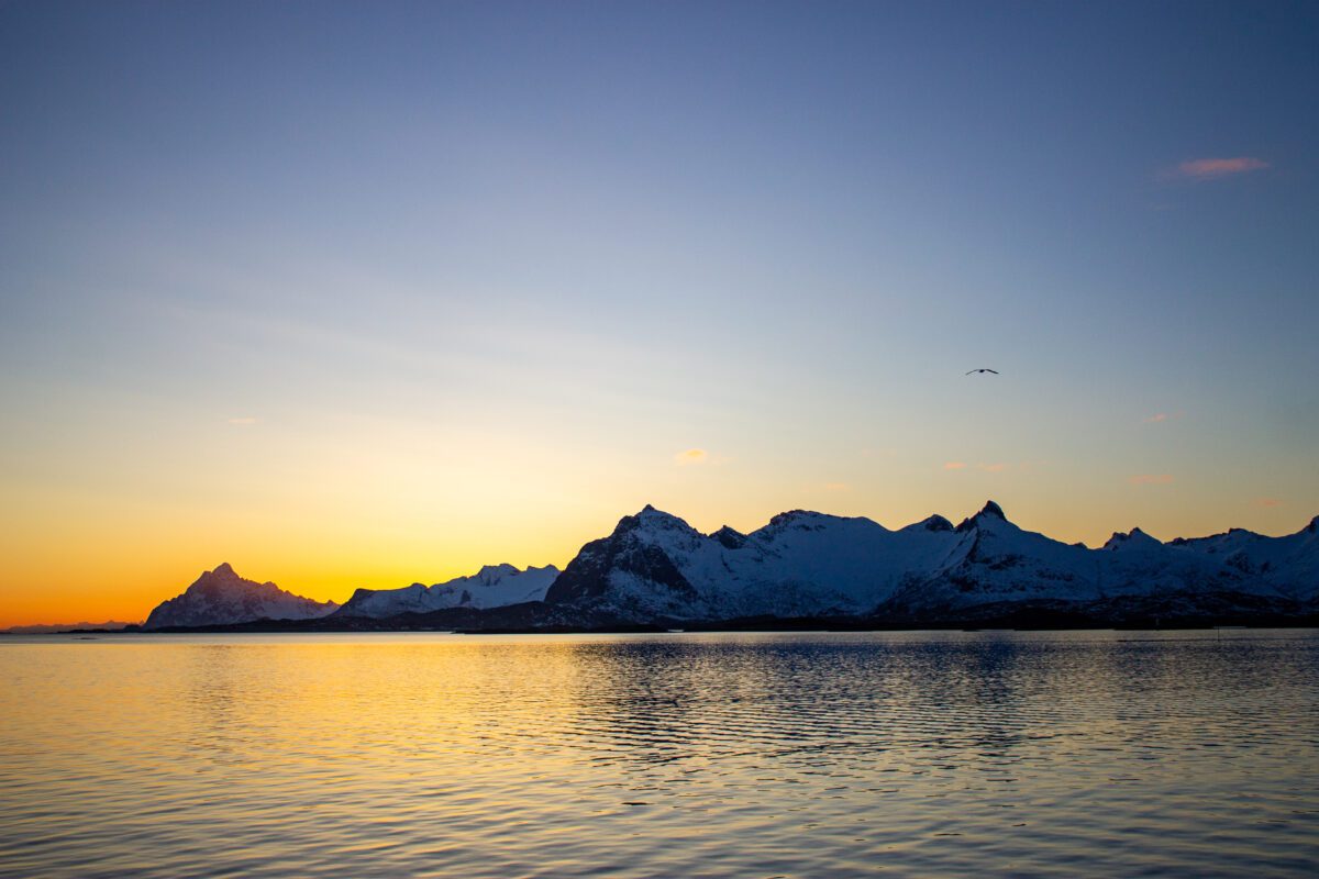 Sunset from the Boat Lofoten Islands