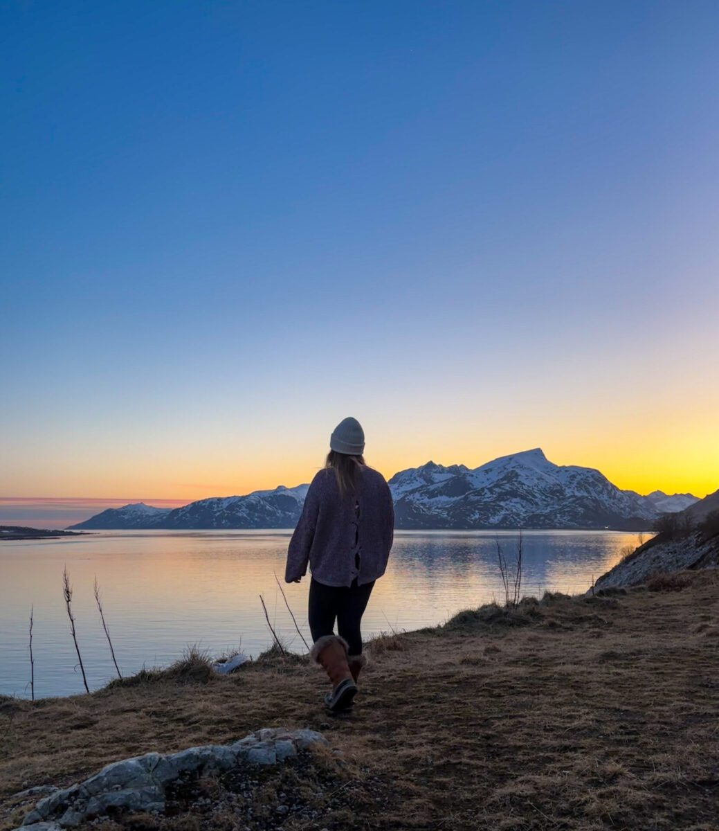Sunset Leknes Lofoten Islands