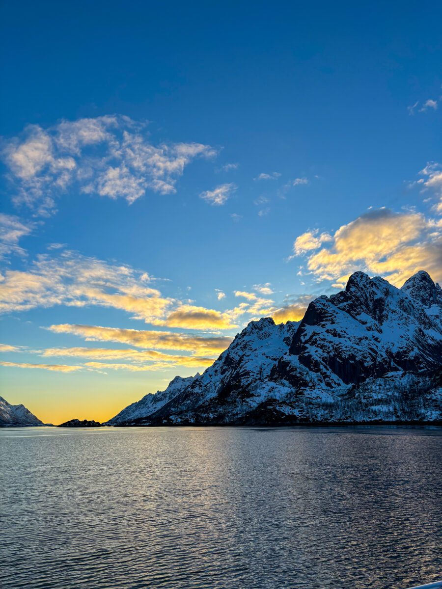 Sunset from Trollfjord Boat Cruise
