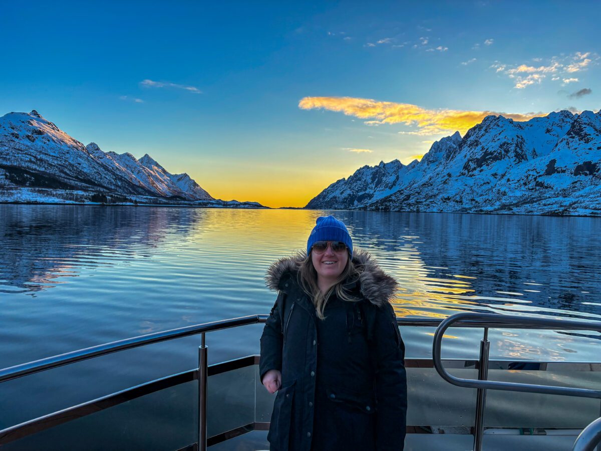 Sunset from Trollfjord Boat Cruise