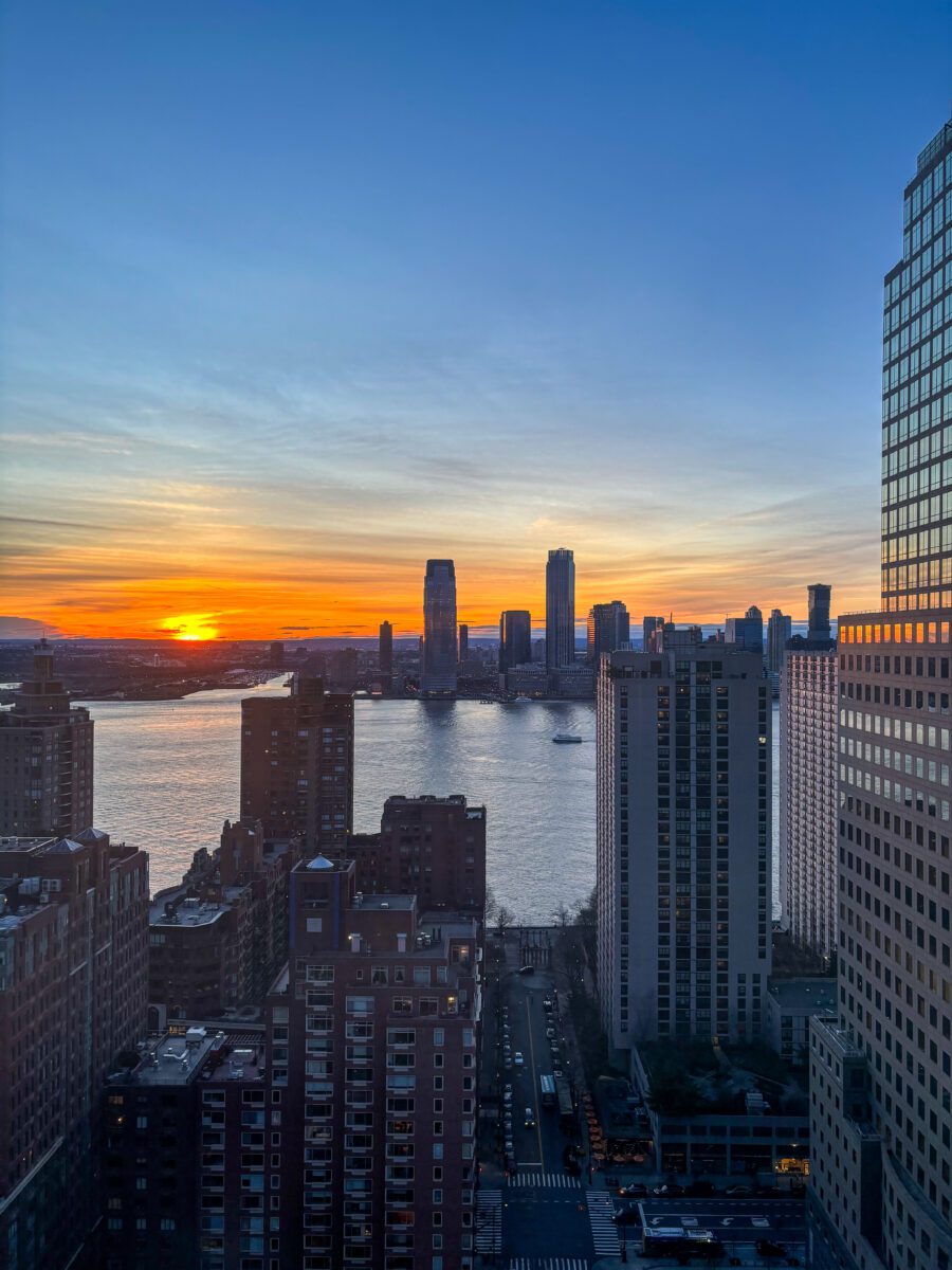 Sunset from Mariott FInancial District NYC