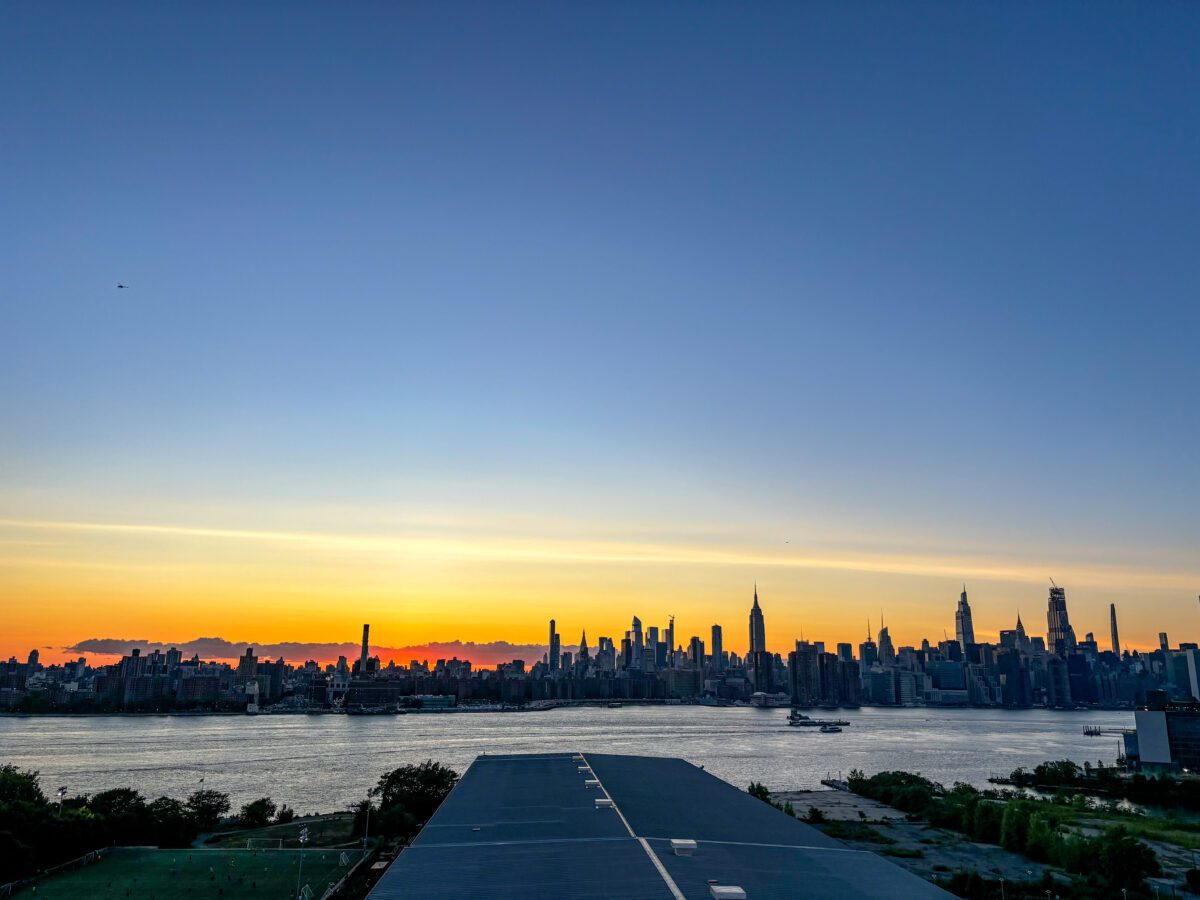 Sunset from WIlliamsburg Brooklyn Arlo Hotel