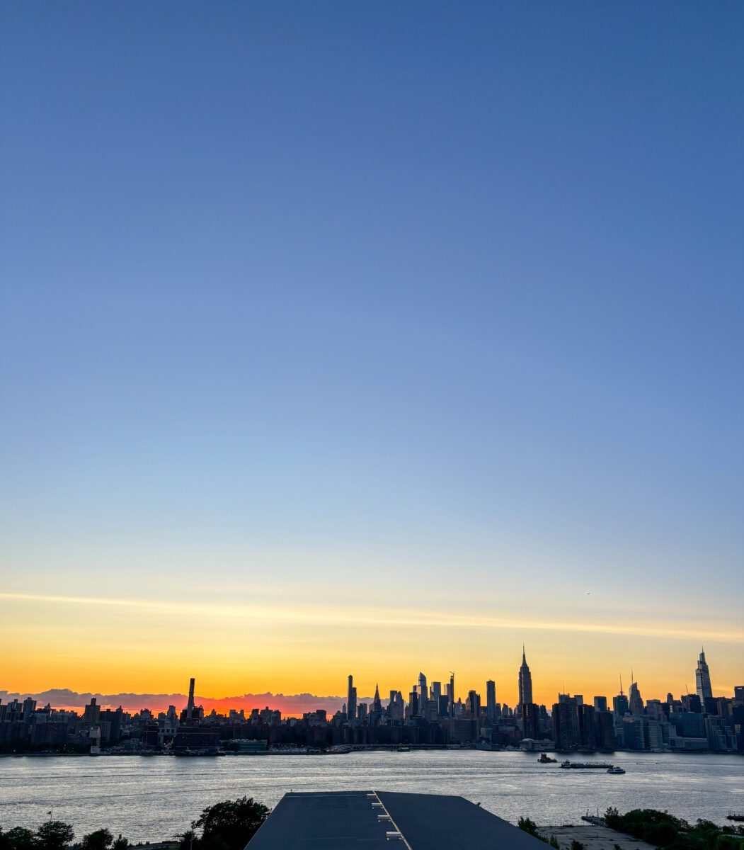 Sunset from WIlliamsburg Brooklyn Arlo Hotel