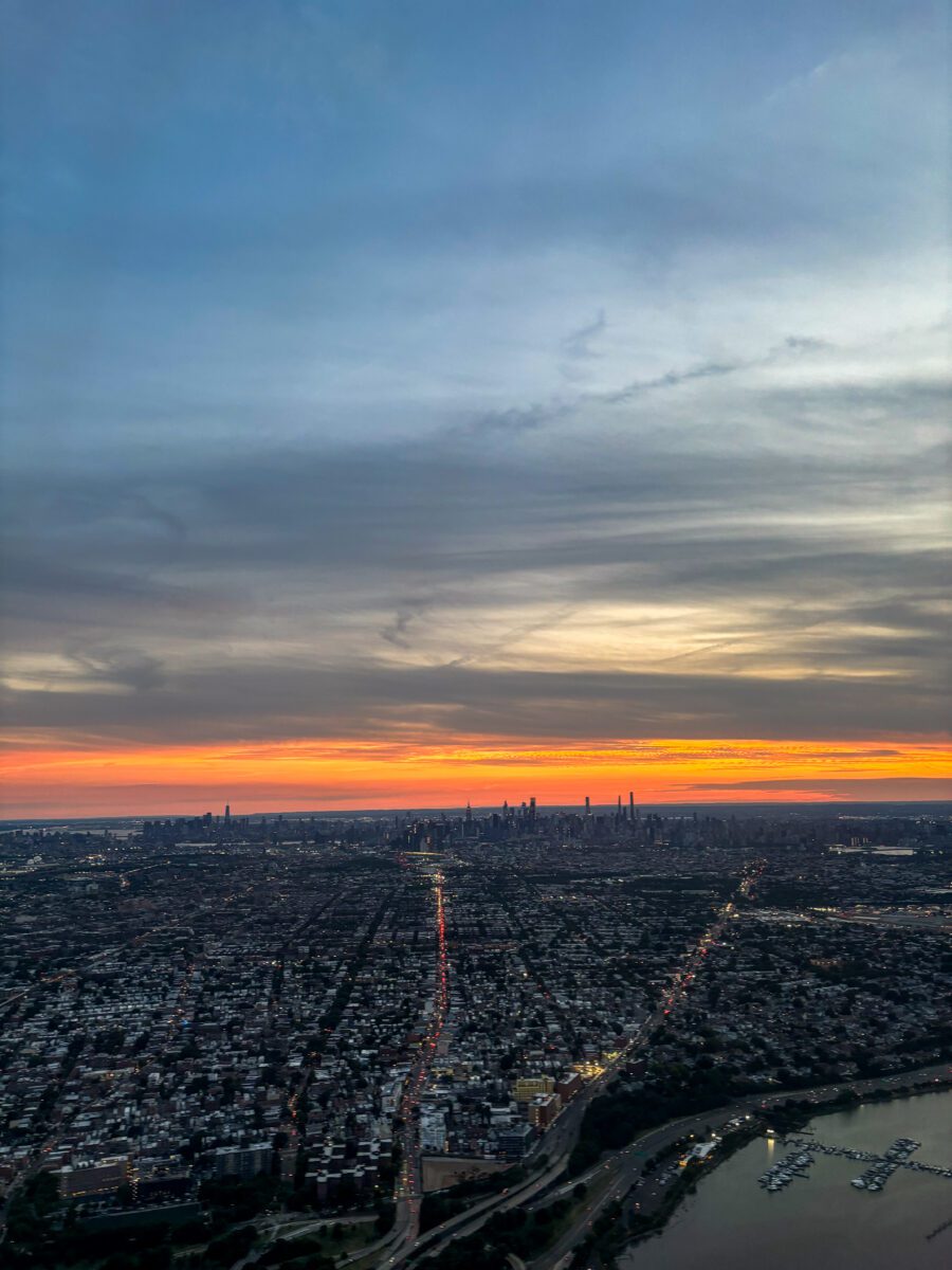 NYC Sunset from Plane