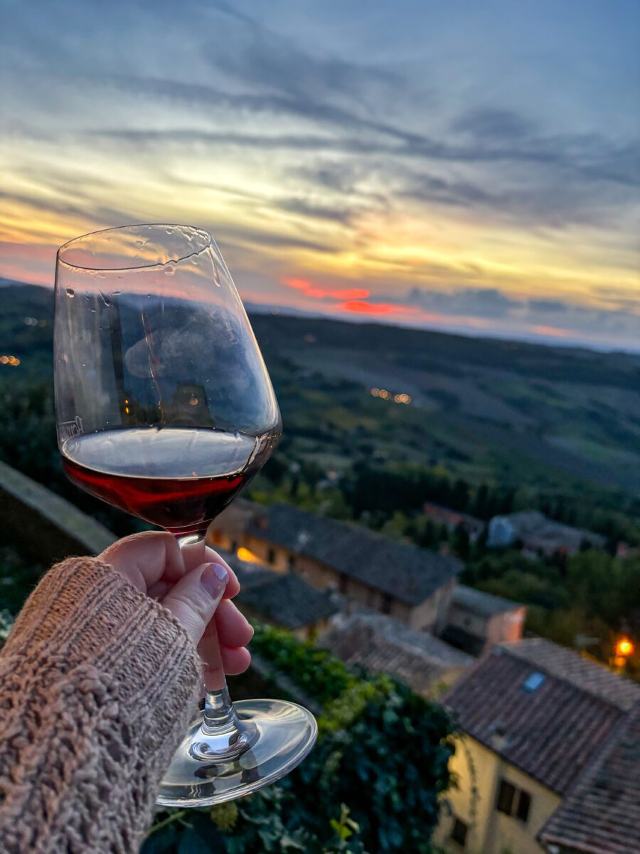 Sunset wine in Montepulciano