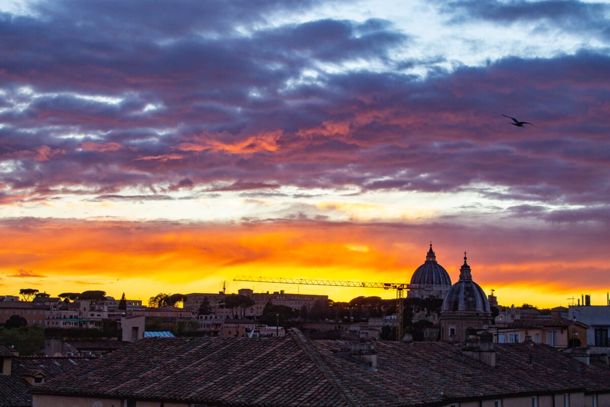 Sunset in Rome over the Vatican