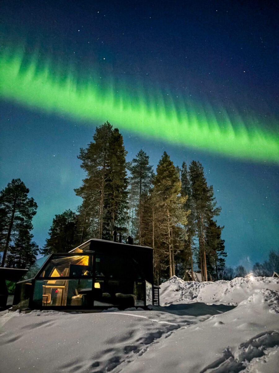 Northern Lights over Glass Igloo Ranua Finland